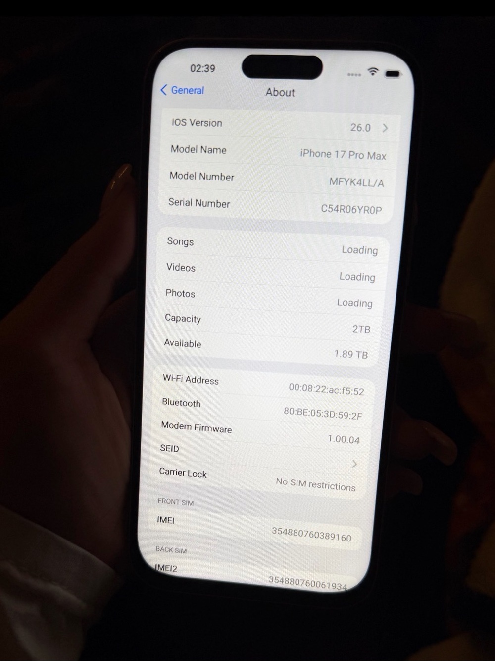 Apple iPhone 17 Pro Max Black Front Display